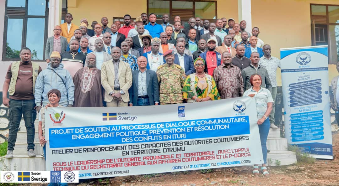 Ituri : environ 67 autorités coutumières d’Irumu formées sur la médiation et le dialogue communautaire